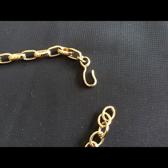 VINTAGE MONET BLACK PENDANT HEAVY CHAIN NECKLACE - Picture 6 of 6